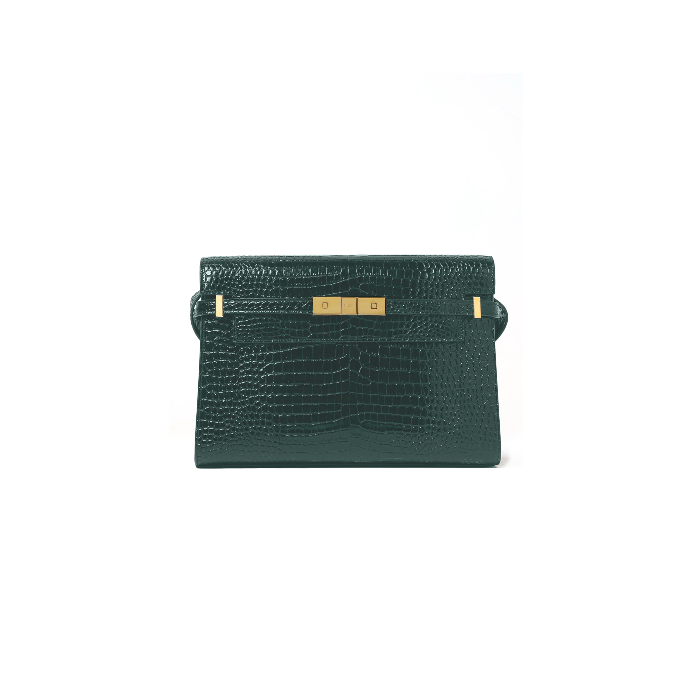 YSL MANHATTAN SHOULDER BAG IN SHINY CROCODILE-EMBOSSED LEATHER 579271359746210 (29*20*7.5cm)
